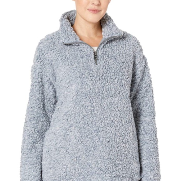 Workshop Republic Clothing Sweaters - Workshop Republic Clothing Gray Sherpa Fleece